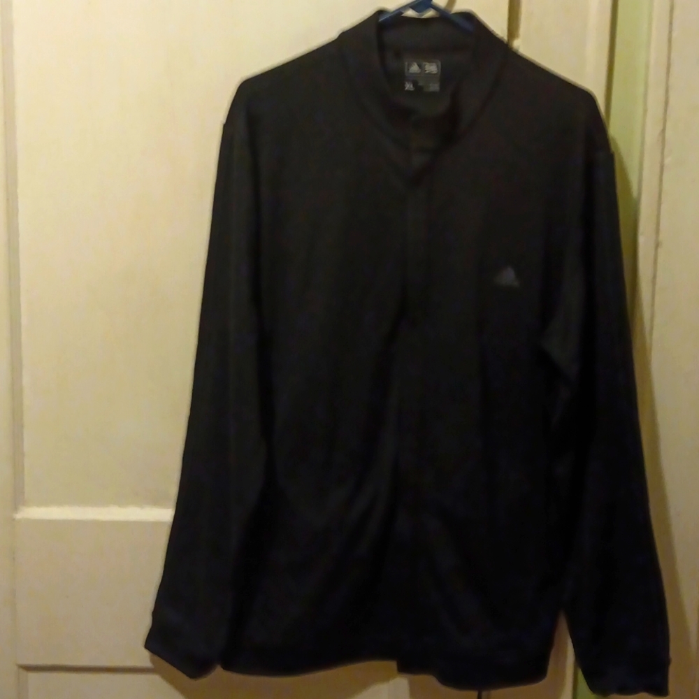 Handsome Adidas Jacket Signature Men's XL Fits Lg Black Dress/Casual Like New